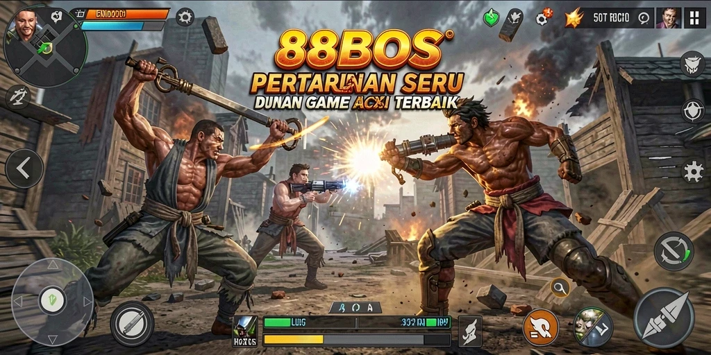 Gameplay 88BOS yang seru dan mendebarkan dalam aksi pertempuran.