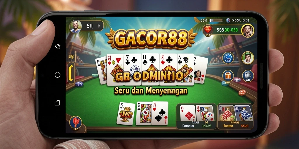 Screenshot gameplay GACOR88 yang menampilkan suasana permainan Domino yang seru.