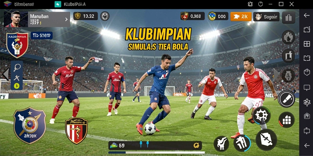 Tangkapan layar KLUBIMPIAN menampilkan aksi seru dalam permainan manajemen tim sepak bola.