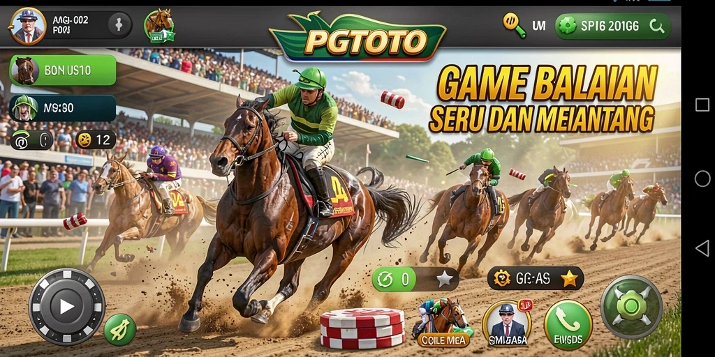Tampilan gameplay PGTOTO menampilkan balapan yang menegangkan.