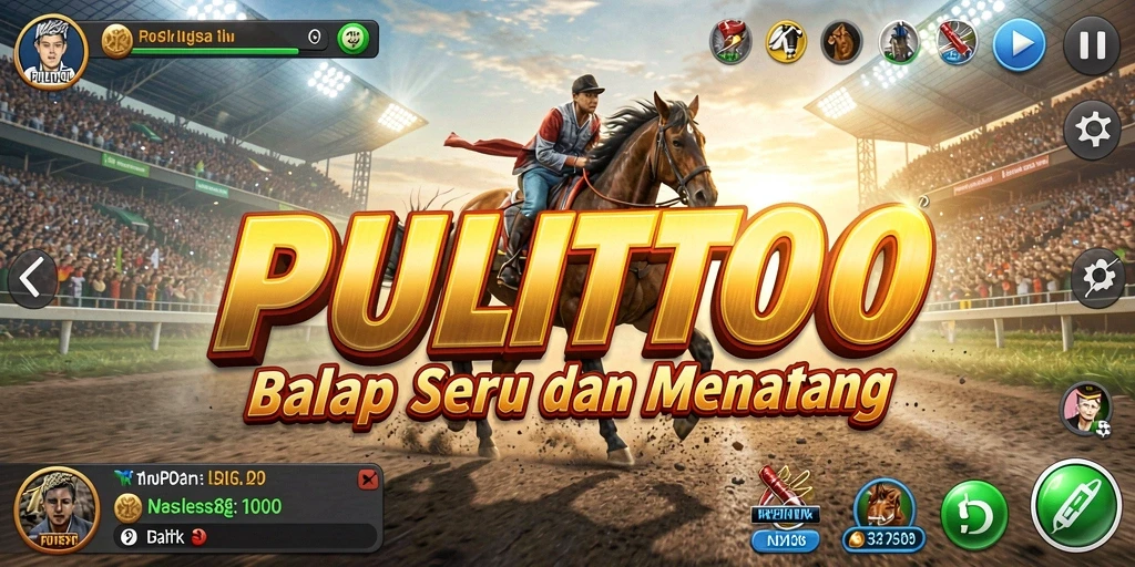 Tangkapan layar menunjukkan gameplay seru di lintasan balap PULITOTO.