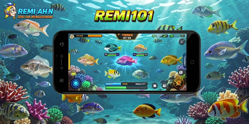 Gameplay menembak ikan yang seru dan penuh tantangan.