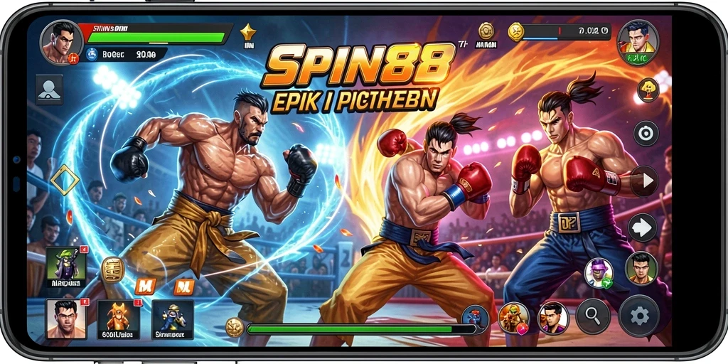Tampilan gameplay SPIN88 yang seru dan mendebarkan di arena Fighting.