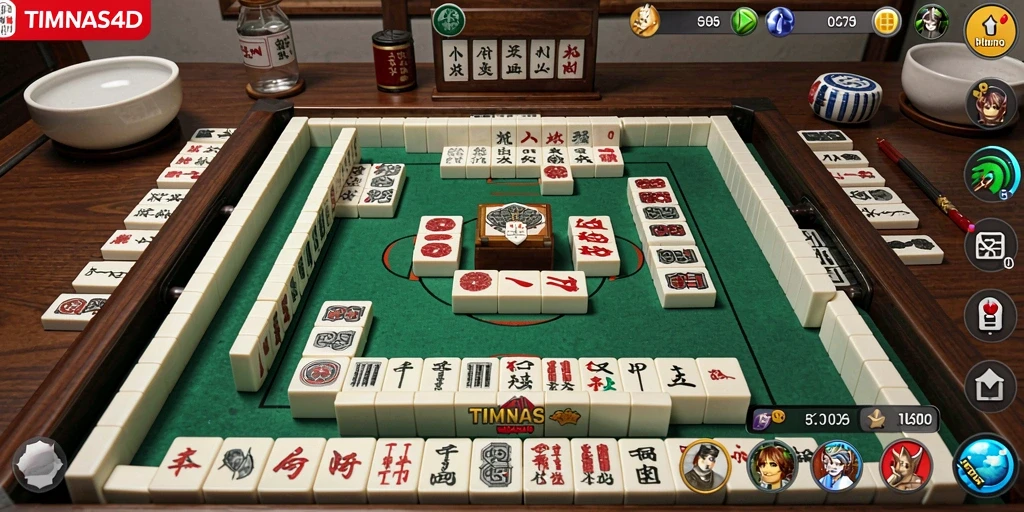 Tampilan gameplay seru dari TIMNAS4D dengan ubin Mahjong.