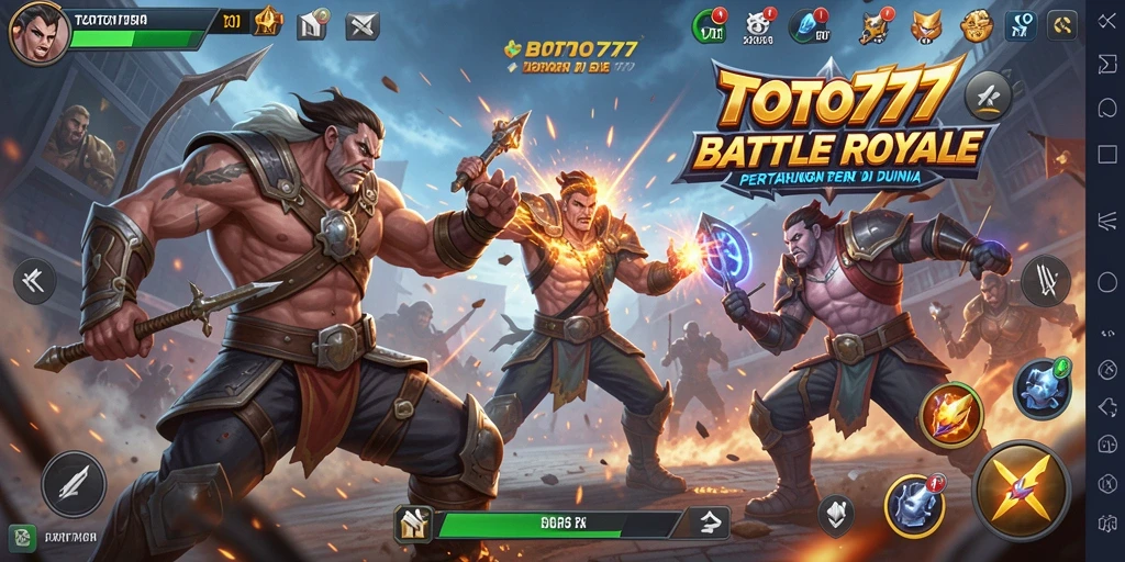 Screenshot aksi seru dalam pertarungan Battle Royale TOTO777.