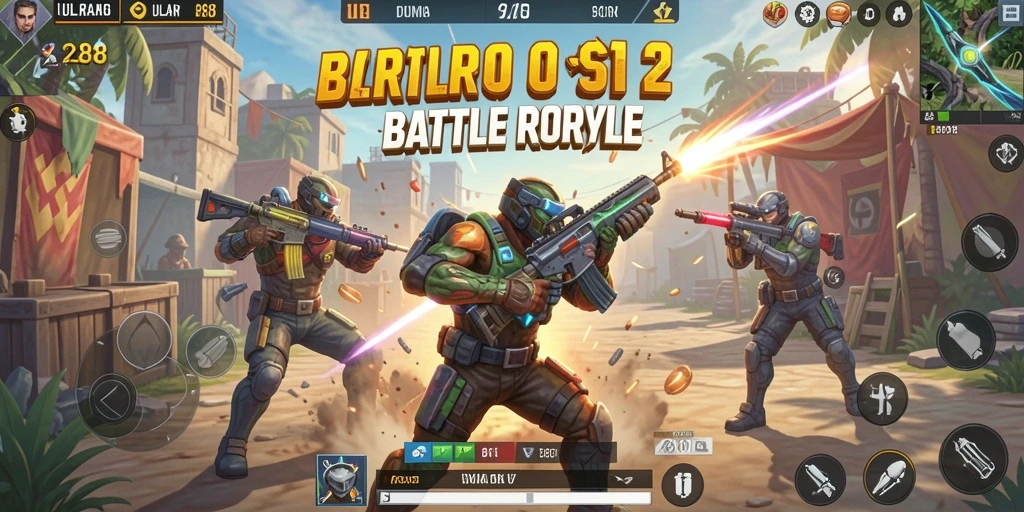 Screenshot gameplay ULAR288 menampilkan suasana Battle Royale yang mendebarkan.