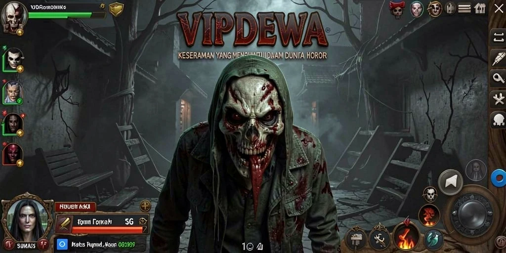 Tangkapan layar gameplay VIPDEWA menampilkan momen-momen menegangkan yang mengerikan.