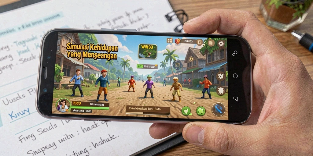 Tampilan gameplay WIN33 yang menarik dengan simulasi kehidupan.